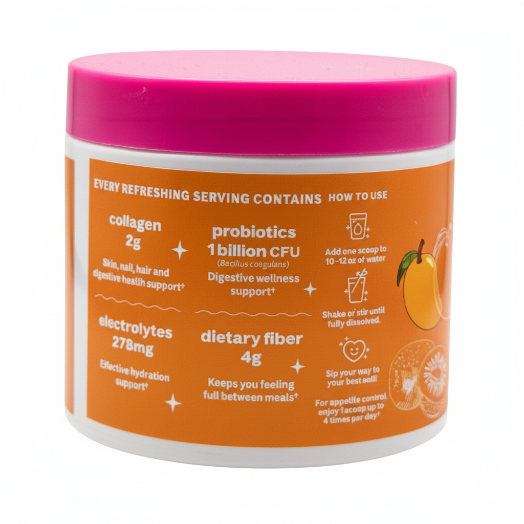 Daily Fiber Supplement with Collagen and Probiotics (Berry Crush)